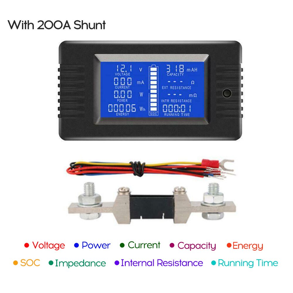 Lcd Display Volt Amp Meter Digitale Huidige Spanning Solar Power Meter Multimeter Amperemeter Voltmeter Batt-Ery Monitor Meter