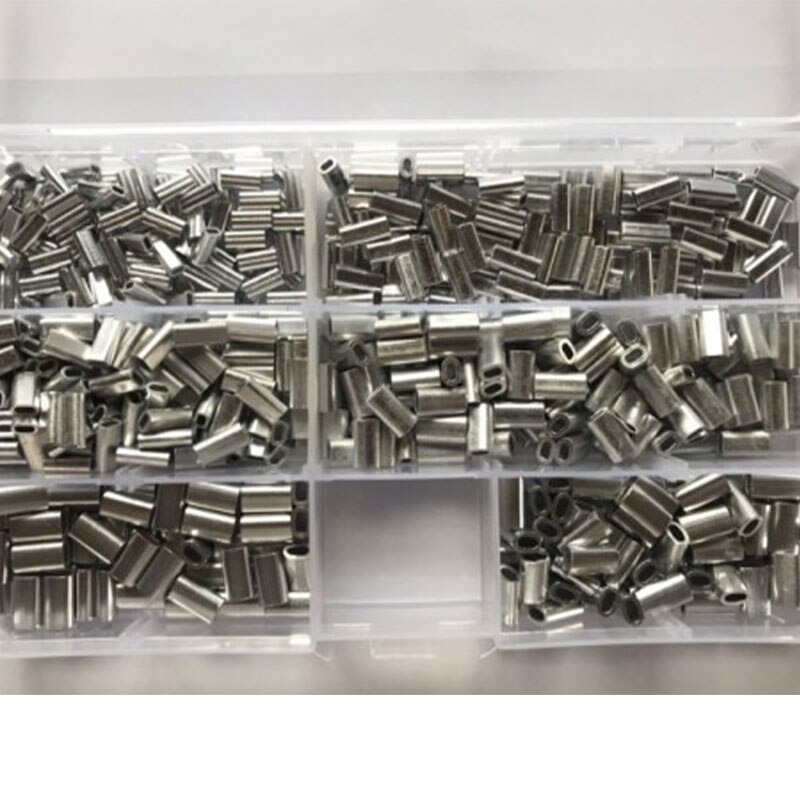 Stainless Steel Crimper Sleeves Tool Kit with Fishing Plier and 600Pcs Crimp Sleeves Connector Fishing Line Accessories