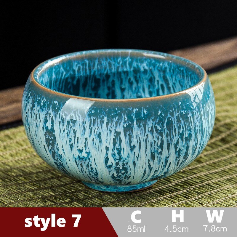 85ml Tea Set Teaware Tea Set Cup Ceramic Chinese Style Tea Cup Set Gongfu Tea Set Colorful Glazed Tea Set: style 7