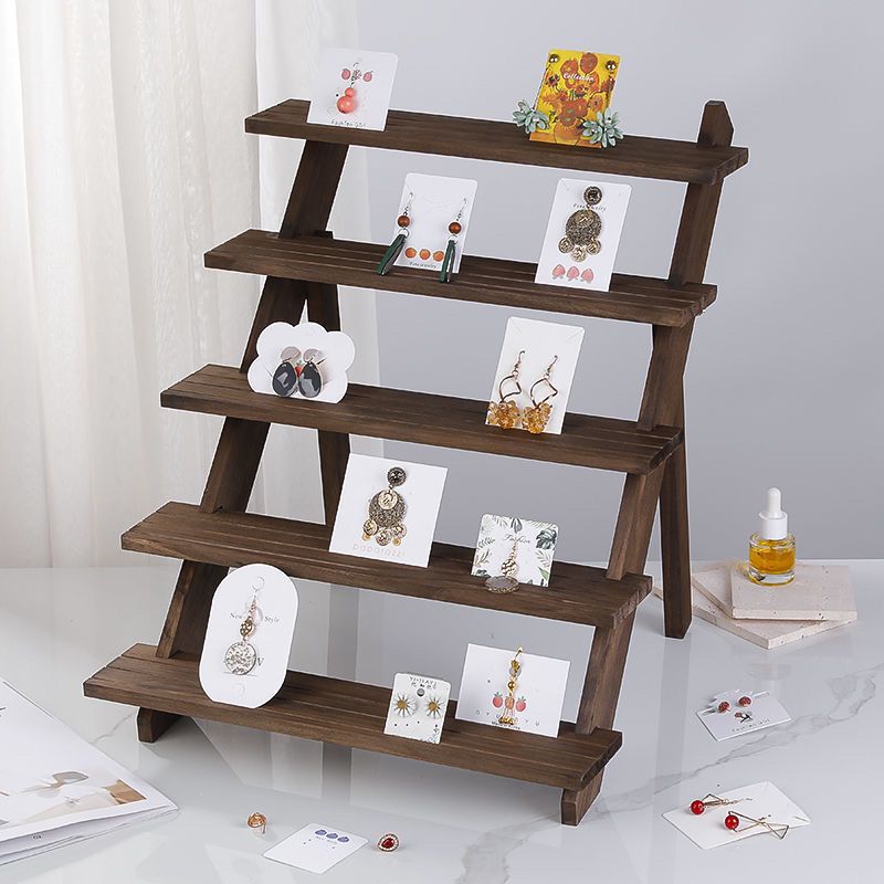 Holz Anzeige Stand Trapez Armbinde Ring Schmuck Gestell Ohrringe Karten Halfter Nagel Stall Anzeige Stand Puppe Regal Veranstalter