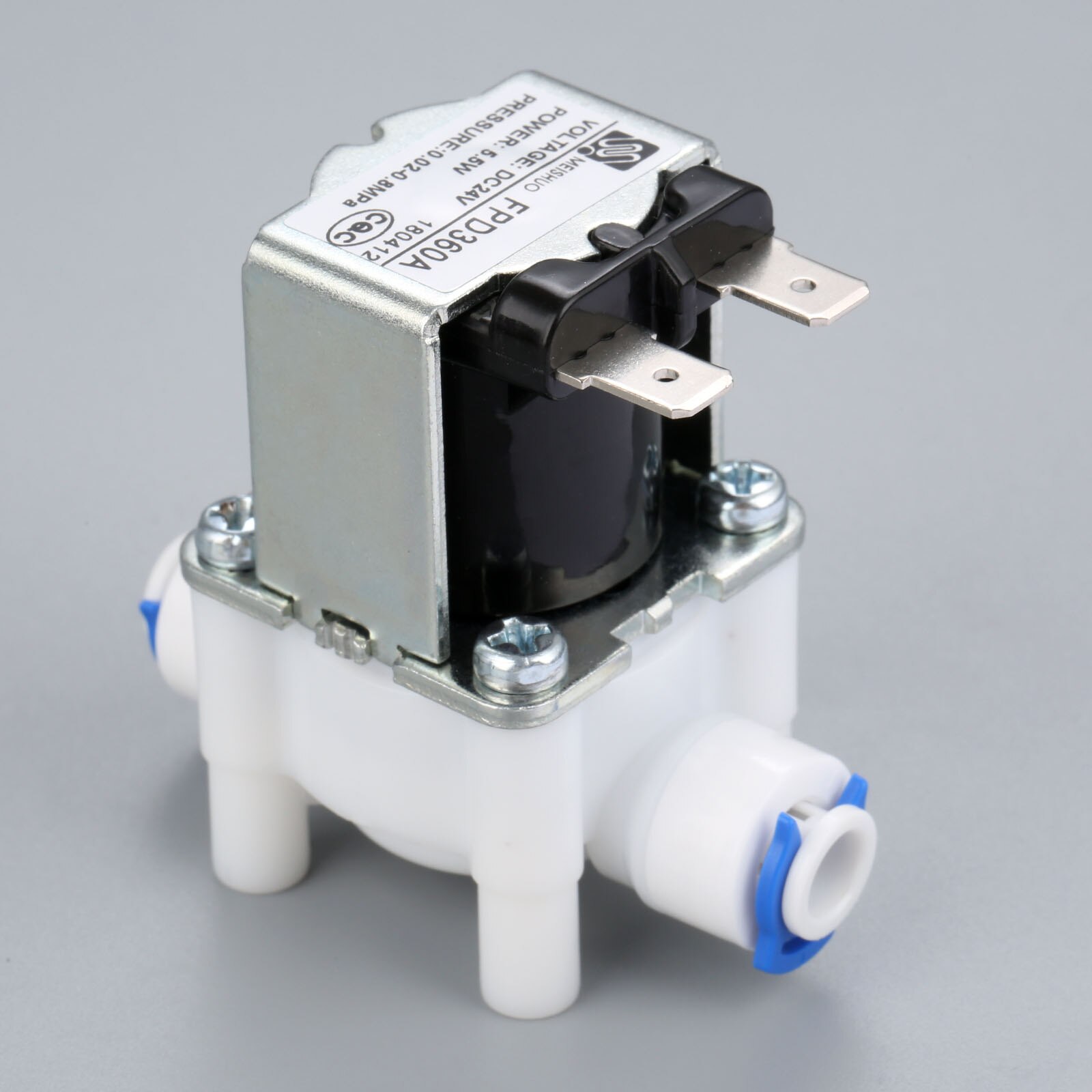 1Pc Electric Water Valve 24V DC Water Solenoid Valve 1/4" Hose Connector for RO Reverse Osmosis System Water Purifier Controller