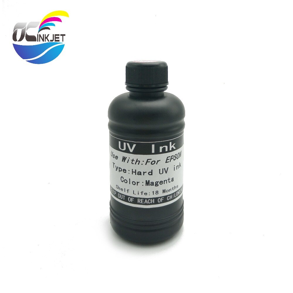 OCINKJET-tinta UV para cabezal de impresión Duro y suave, 250ml, para Epson 1390, 1400, 1410, 1430 W, R280, R290, R330, L800, L180, DX4, DX5, DX6, DX7