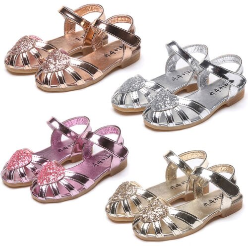 Børn baby piger blød sål sandaler småbørn sommer sko hjerte sandal