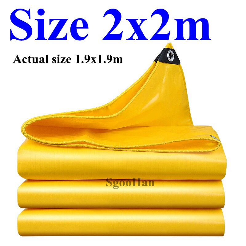 0.45mm Yellow Rainproof Cloth PVC Coated Banner Tarpaulin Oilcloth Outdoor Awning Waterproof Oxford Cloth Sunshade Sail Shelter: 2x2m