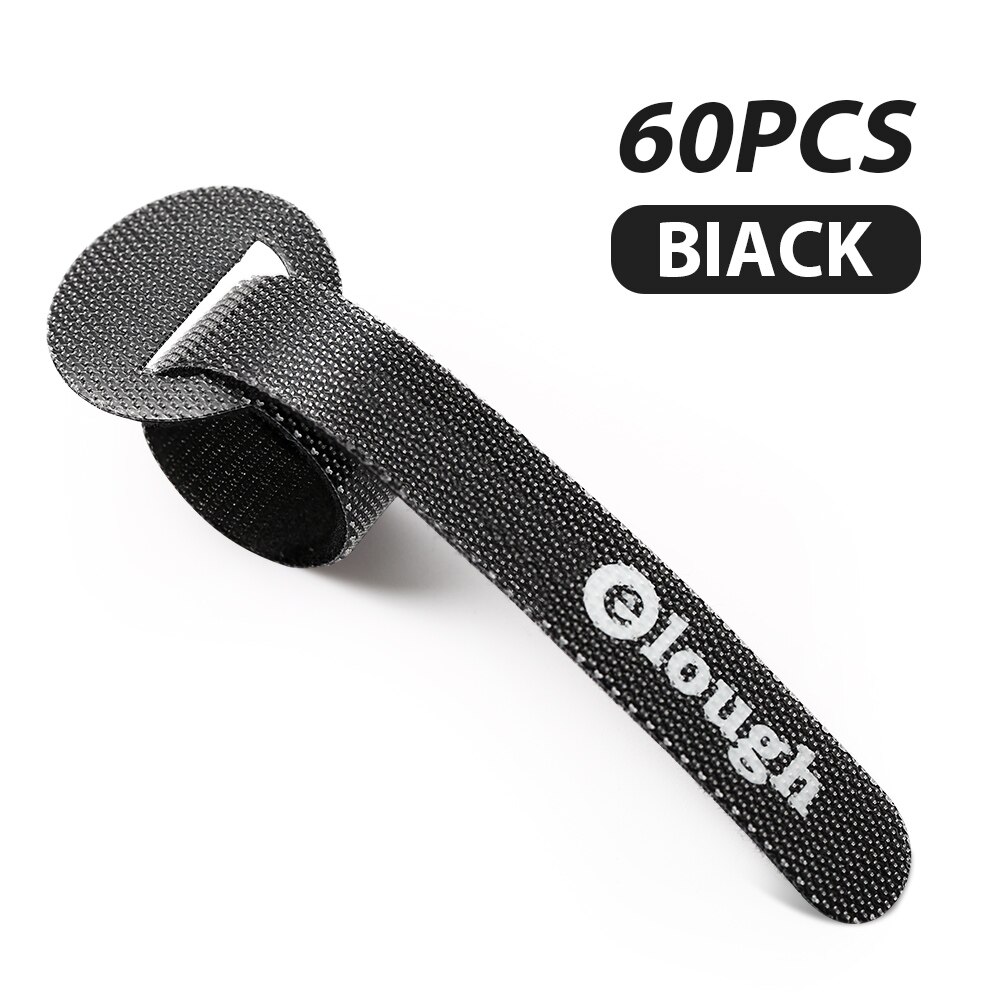 Elough USB Kabel Wickler Organizer Telefon Kabel Verwaltung Maus Computer Kopfhörer Draht Wickler Krawatten Wicklung Haken Schleife Feste Kabel: 60Stck Schwarz