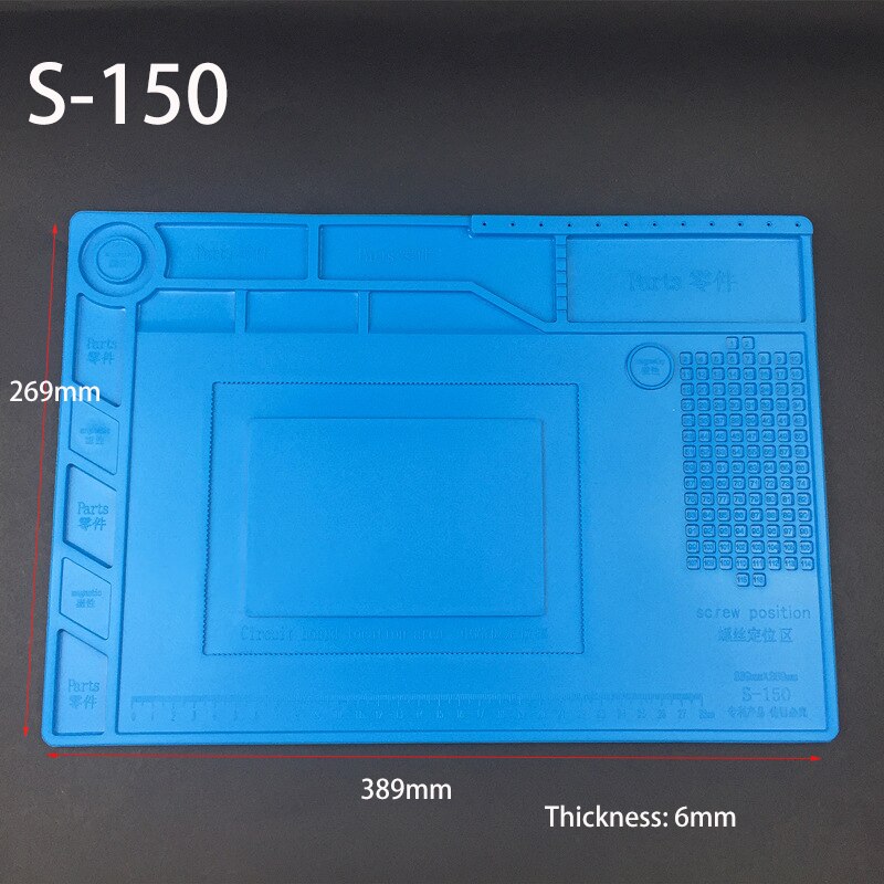 Värmeisolering silikon arbetsmatta värmebeständig lödstation reparationsisolator pad underhåll plattform magnetisk kudde: S -150