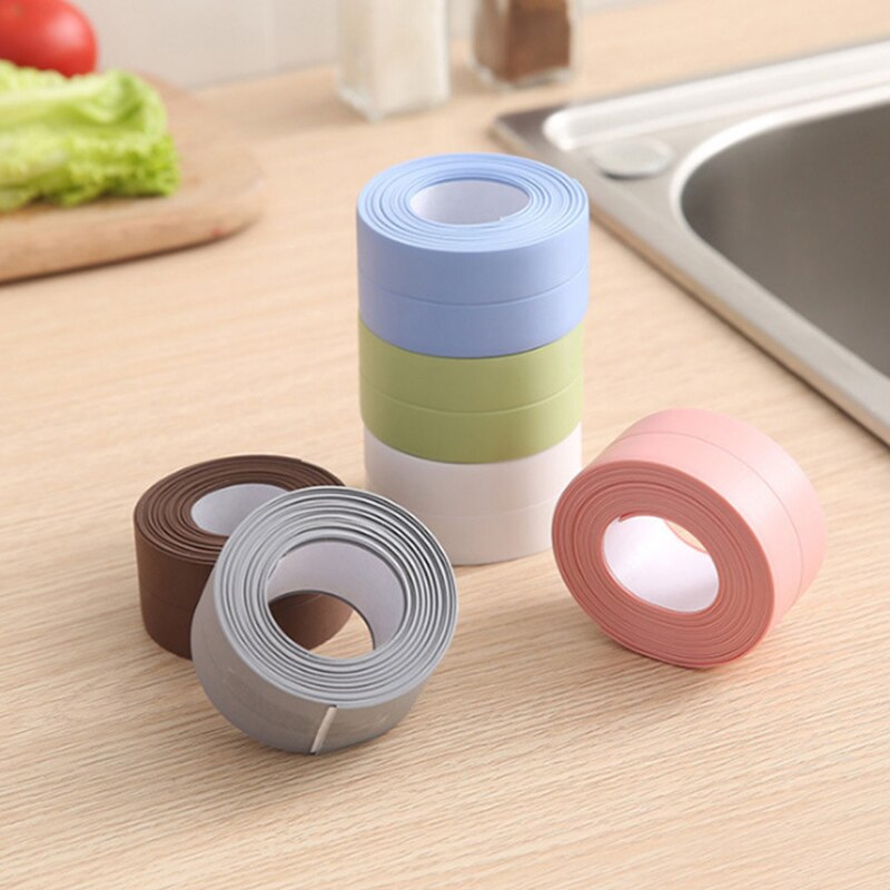 3.8cmx3.2m Self-adhesive Kitchen Bathroom Ceramic Stickers Tape Waterproof Anti-moisture Pvc Wall Corner Line Sink Sticker