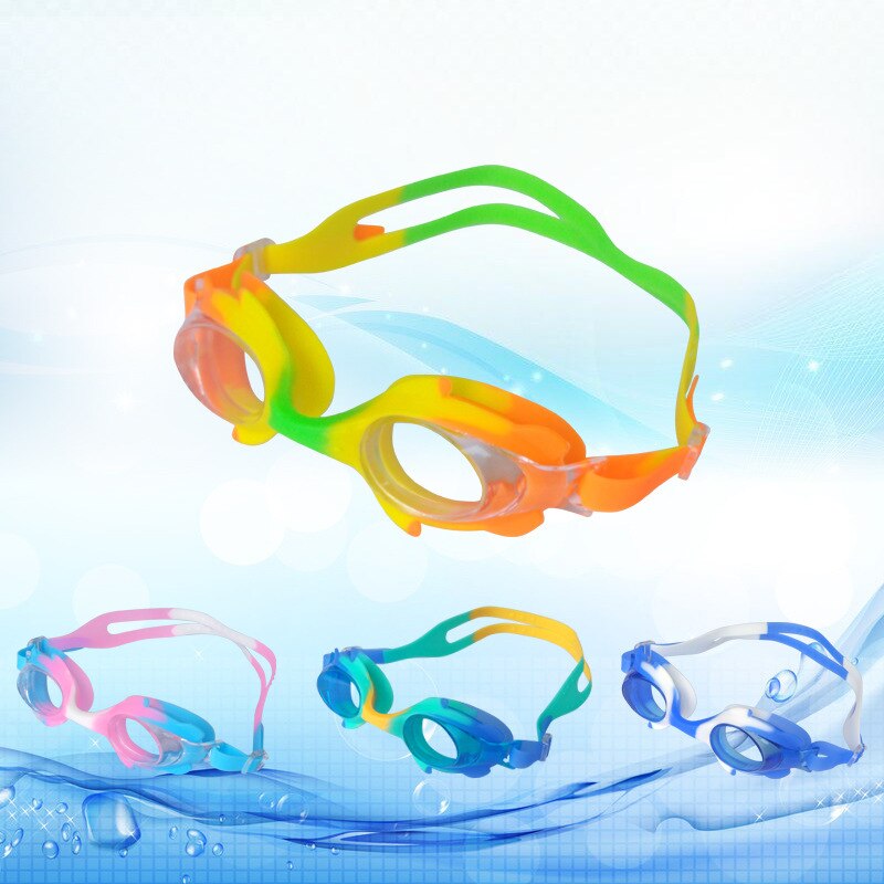 Kleurrijke Verstelbare Bril Zwemmen Bril Anti-Fog Uv Protect Kinderen Waterdichte Siliconen Gespiegeld Swim Eyewear Met Doos