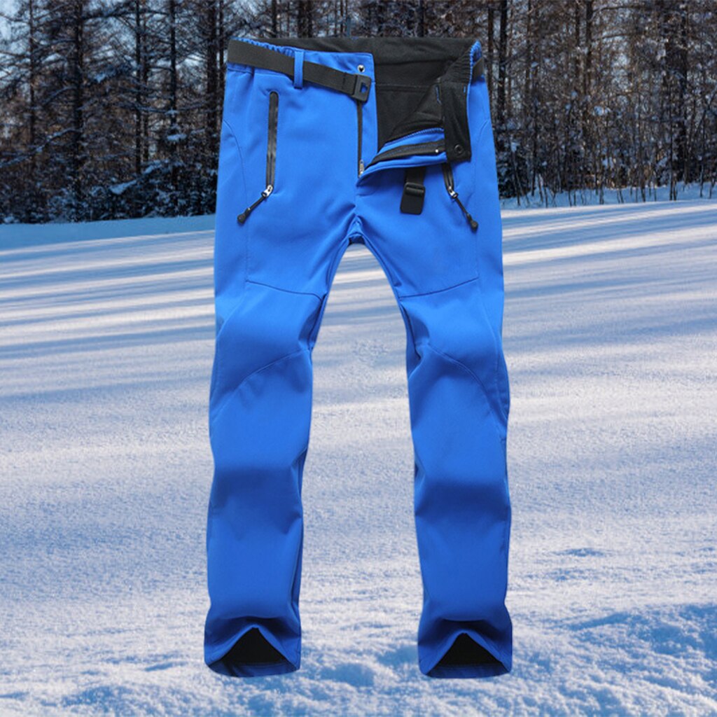 Womens Ski Broek Geïsoleerde Sneeuw Broek Dikke Warme Fleece Gevoerde Broek Soft Shell Voor Ski Vissen Wandelen Reizen Vrouwen: Royal blue