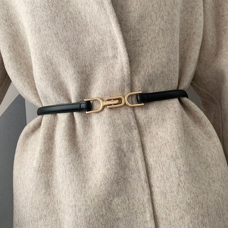 Cinturones ajustables de cuero PU a la novedosa para mujer, cinturón de corsé liso, vestido que combina con todo, , cinturones finos para , accesorios de abrigo