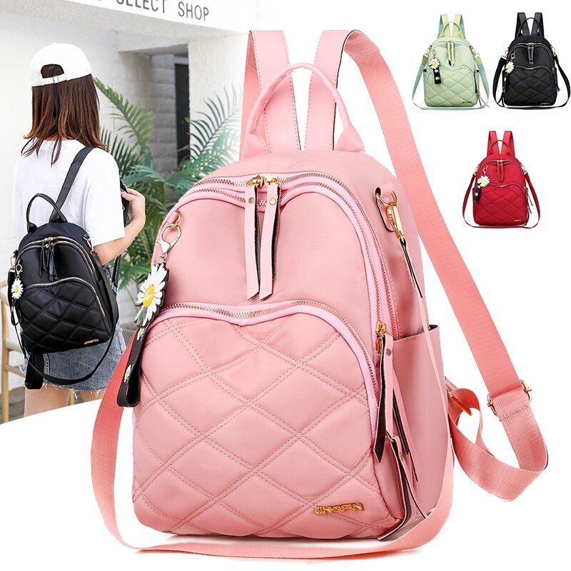 Mochila feminina de pano, mochila feminina de pano oxford, bolsa de ombro escolar para meninas adolescentes, mochila leve para viagem