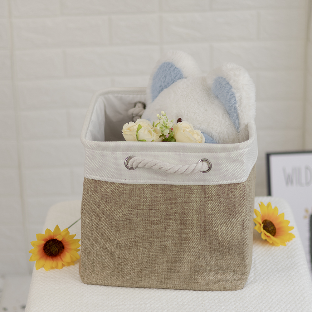 Foldable Storage Cubes Bins for Home Collapsible Fabric Storage Baskets with Ropes Office Closet Clothes Toys Organizer