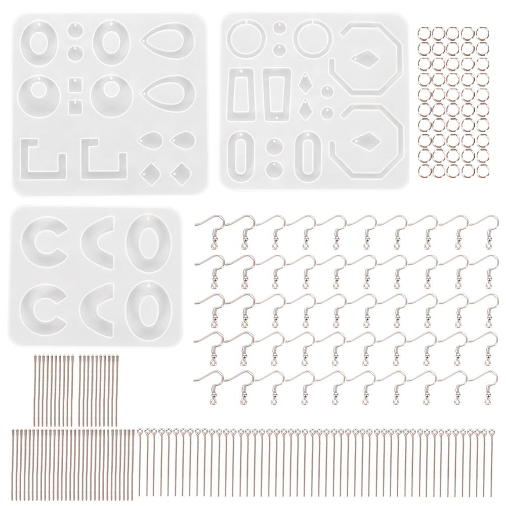 FAI DA TE In Resina di Cristallo A Resina Epossidica Rotonda Dei Monili Piazza a forma di C Perforato Orecchino di Pendente Gioielli Fatti A Mano Materiale Fatto Del Silicone: 4