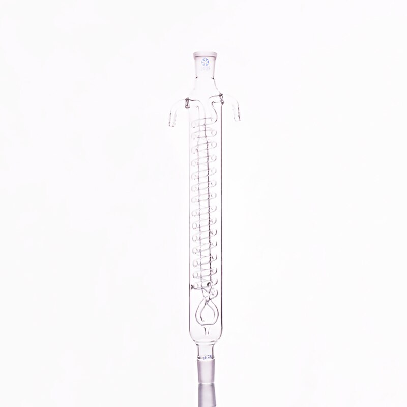 Snake reflux condenser 400mm,High capacity reflux condenser,Condenser reflux with coiled inner tube,standard ground mouth 24/29