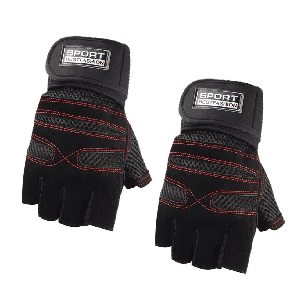 1 Paar Half Vinger Gym Handschoenen Antislip Ademend Voor Sport Fitness Training Gewichtheffen Zomer Rijden Polssteun bracer