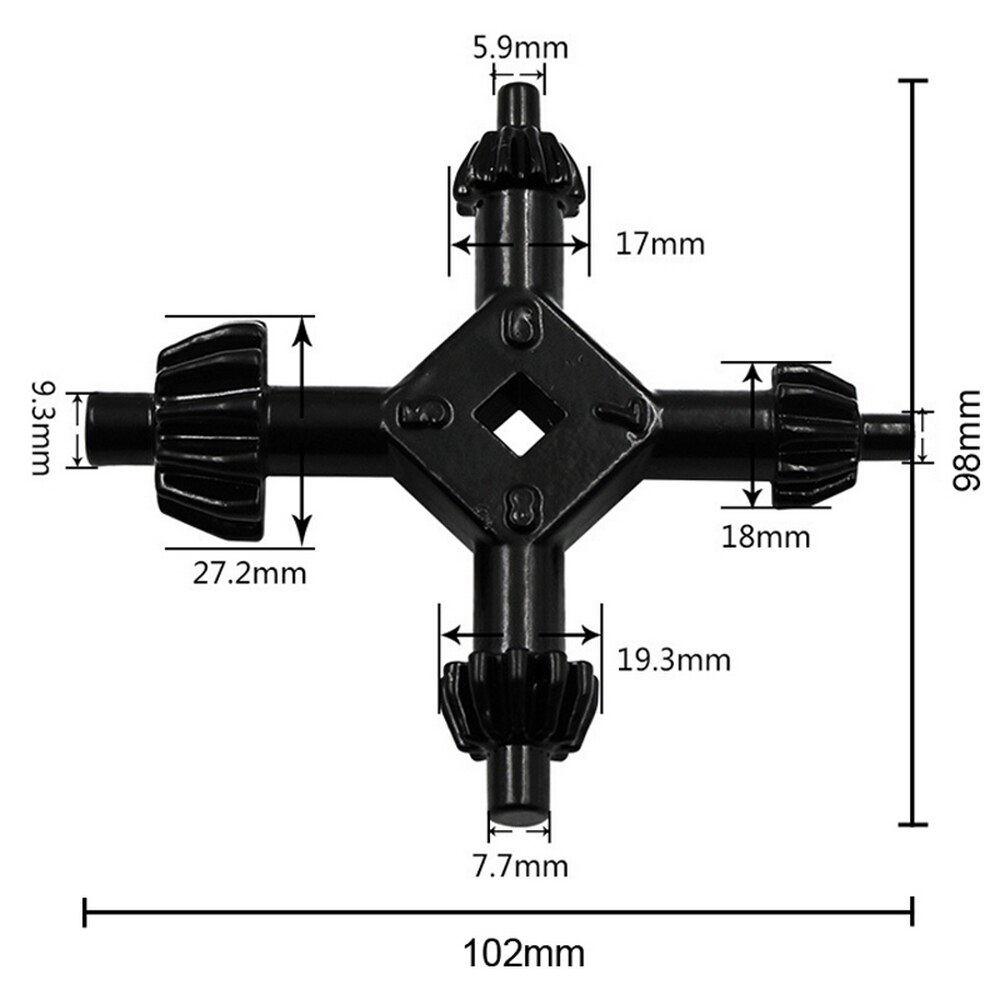 Wrench Set 4 In 1 Universal Four Head Drill Chuck Key Multi-function Hand Drill Wrench Mini Outdoor Portable Disassembly Gadget