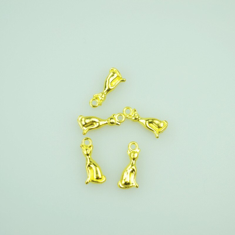 25pcs/lot gold color Alloy cat Charms Fit Pendants & Necklace Jewelry Findings DIY Handcraft 18*8mm 4123A