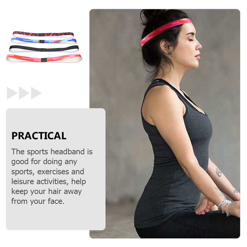 4 pieces anti-skid practical durable unisex yoga hair bands stretchy hairbands sports hairbands