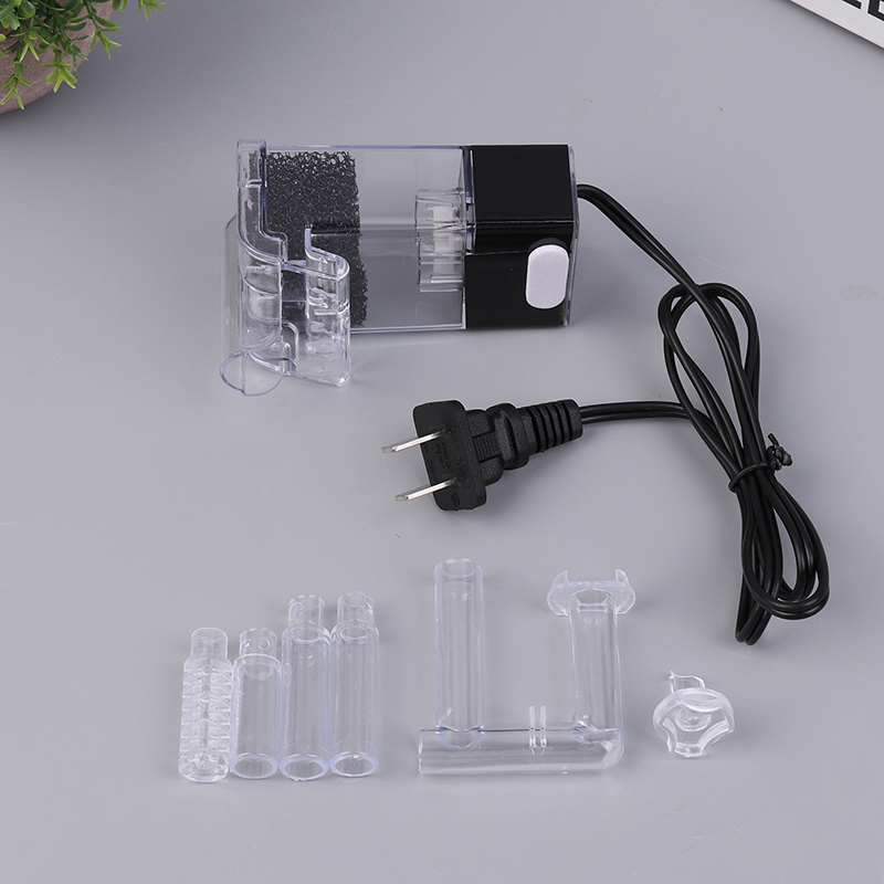 Filtre suspendu externe pour Aquarium, Mini filtre, Interface d'alimentation pour Aquarium, débit 2.5W 250H/L pour Aquarium inférieur à 30CM: Default Title