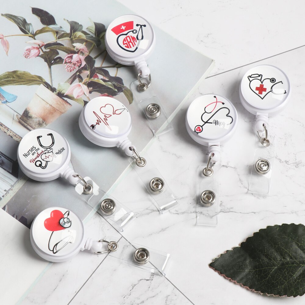 1PC Unisex Kreative Versenkbare Abzeichen Reel Krankenschwester ID Name Display Karte Abzeichen Halter Anti-Verloren Clip Key Ring lanyard Büro Liefern