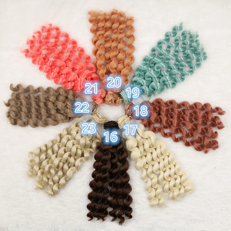 1 pcs 20cm*100cm doll wigs for BJD SD DD Chole doll Wigs High-temperature wire 6 roll curly wave hairs doll accessories