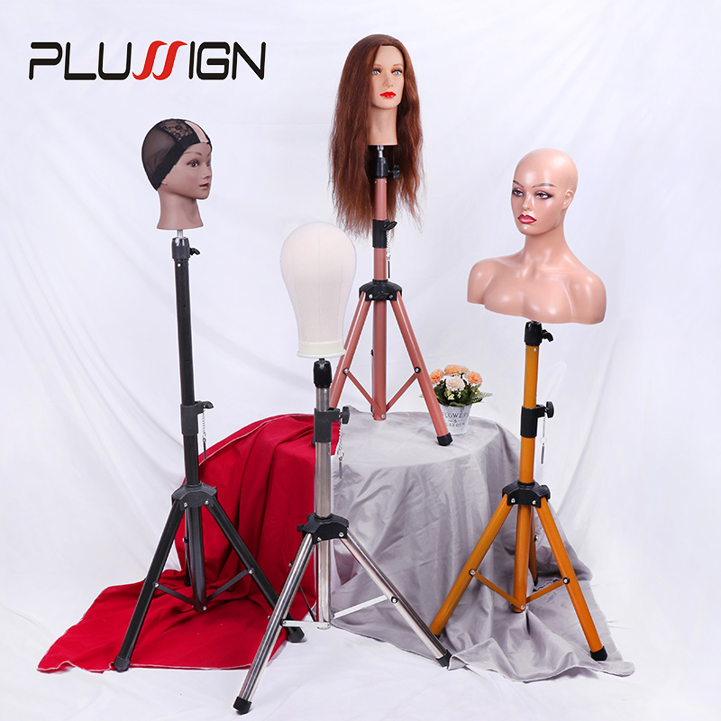 Mannequin Head Tripod Wig Holder Black Adjustable Tripod Stand Holder For Training Head Mini Normal Two Size Strong Wig Stand