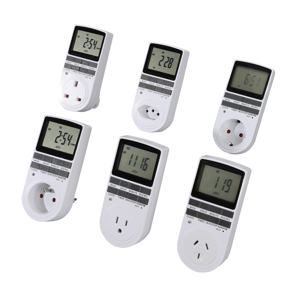 Senaste mest idealiska socket timer switch programmerbar timer digital med 10 grupper på/av tidsintervall 1 min -168h per dag/vecka
