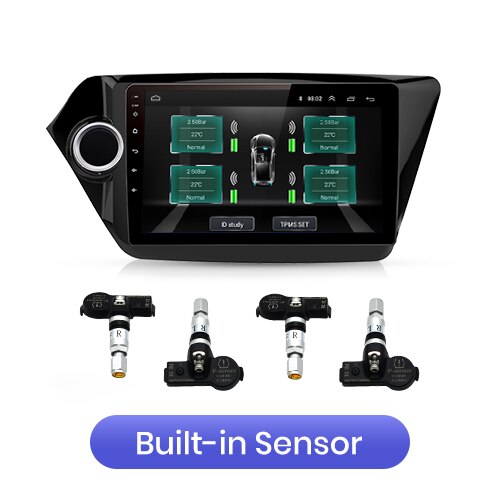 Junsun – système d'alarme de surveillance de la pression des pneus, TPMS avec 4 capteurs internes, lecteur DVD de Navigation, pour voiture, Android, Junsun: Built-in sensor