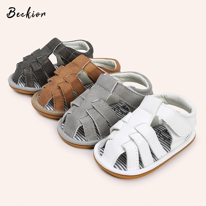 Beckior Baby-sandalen für mädchen und jungen, flach, weich, rutschfest, aus gummi, Ideal als lauflernschuhe oder krabbelschuhe für babys und kleinkinder ab 0-18 monaten.