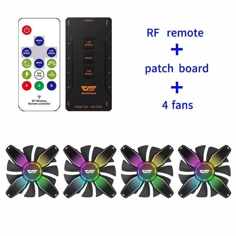 Aigo Talon pro 120mm Computer case fan Cpu Cooler Cooling Radiator 12V NO Frame RGB Cpu Cooling Fan Quietly For Inter And AMD: 4fan