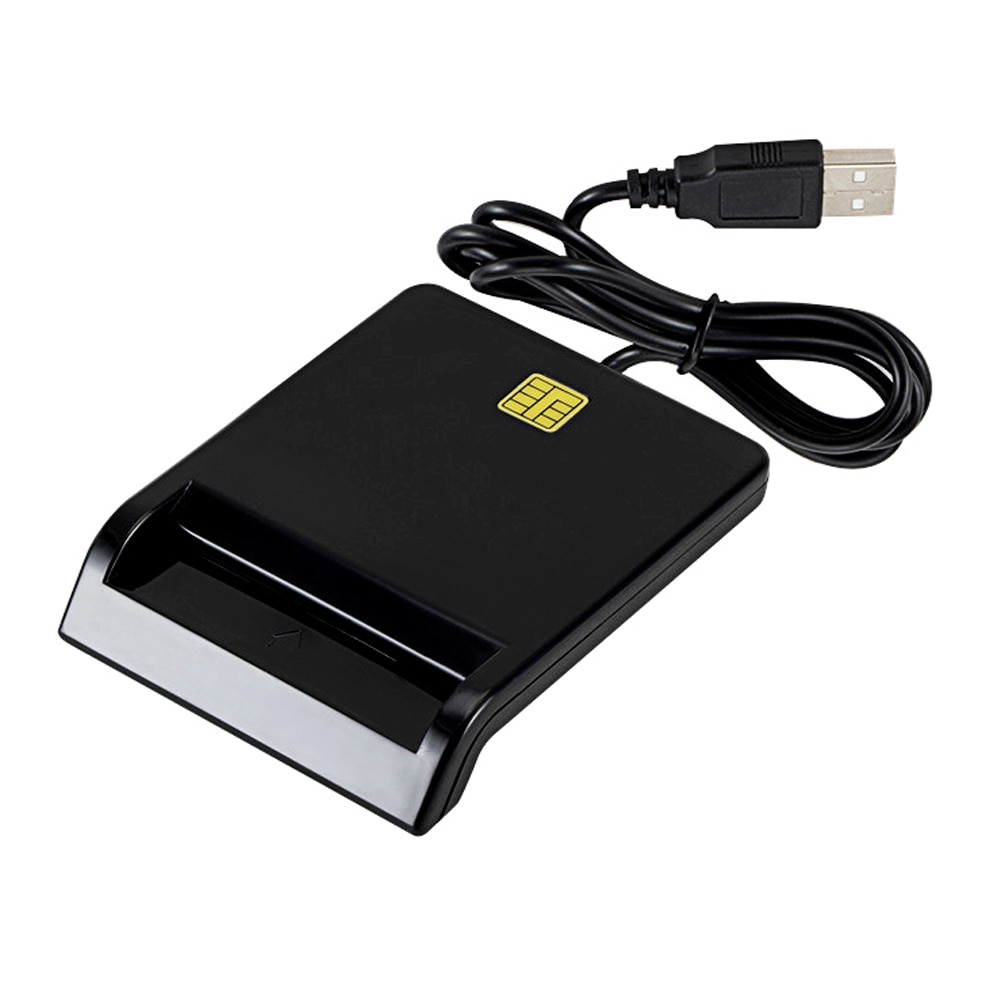 Usb smart kortlæser til bankkort ic/id emv kortlæser til windows 7 8 10 linux os usb-ccid iso 7816