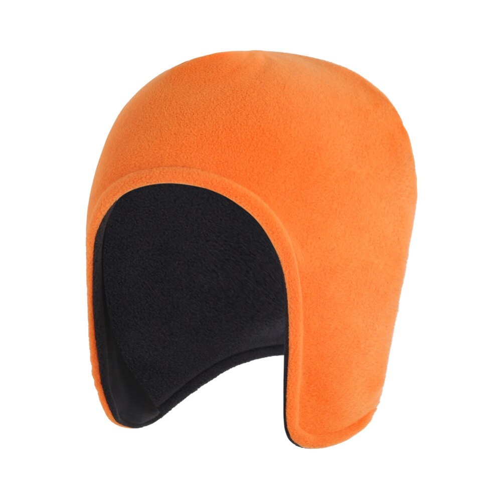 Outdoor Adult Winter Fleece Hat Ear Protection Solid Keep Warm Soft Bonnet Hats Windproof Cycling Earflaps Beanie Cap Snow Hat: orange