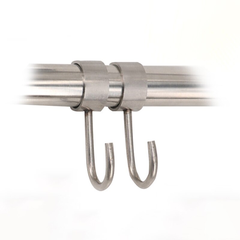 5PC Single J Shape Casing Hanging Hooks Stainless Steel Kitchen Pot Pan Hanger Rack Rail Clothes Storage Holder Organizer