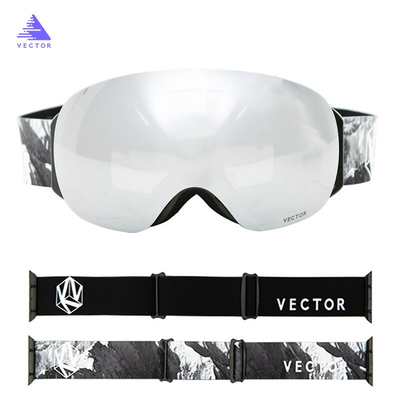 Utbytbar rem otg ski snowboard glasögon kvinnor män skidglasögon mask  uv400 snöskyddsglasögon vuxen sfärisk