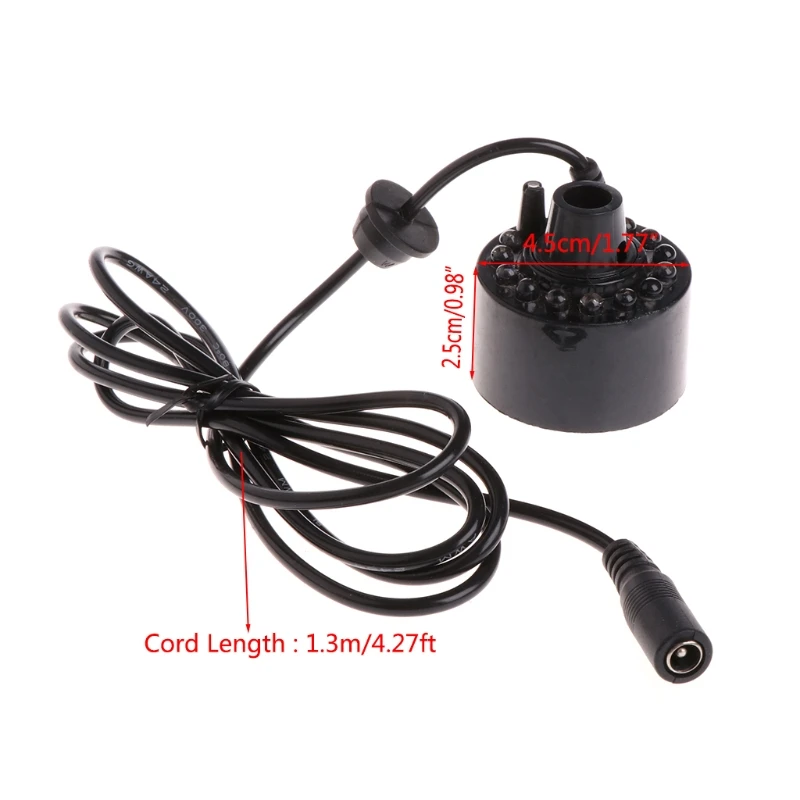Elektrische Ultrasone Mini Mist Maker Fogger Fontein Vijver Mist Verstuiver Luchtbevochtiger met 12 LED Tuin Aquarium Decor