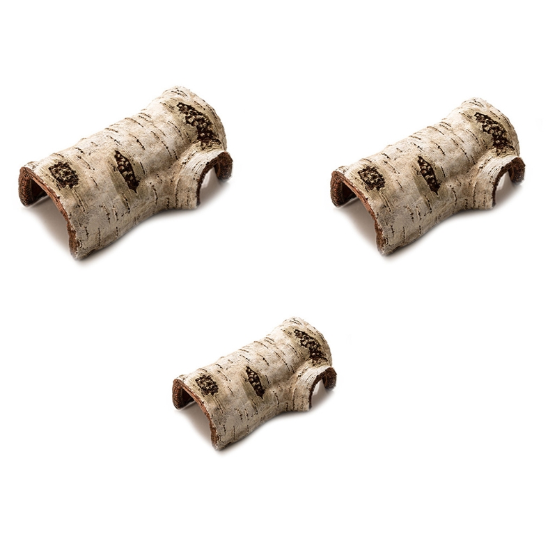 Y1QB – cachette de serpent pour petits reptiles, grotte en forme de bouleau artificiel, décoration de Terrarium
