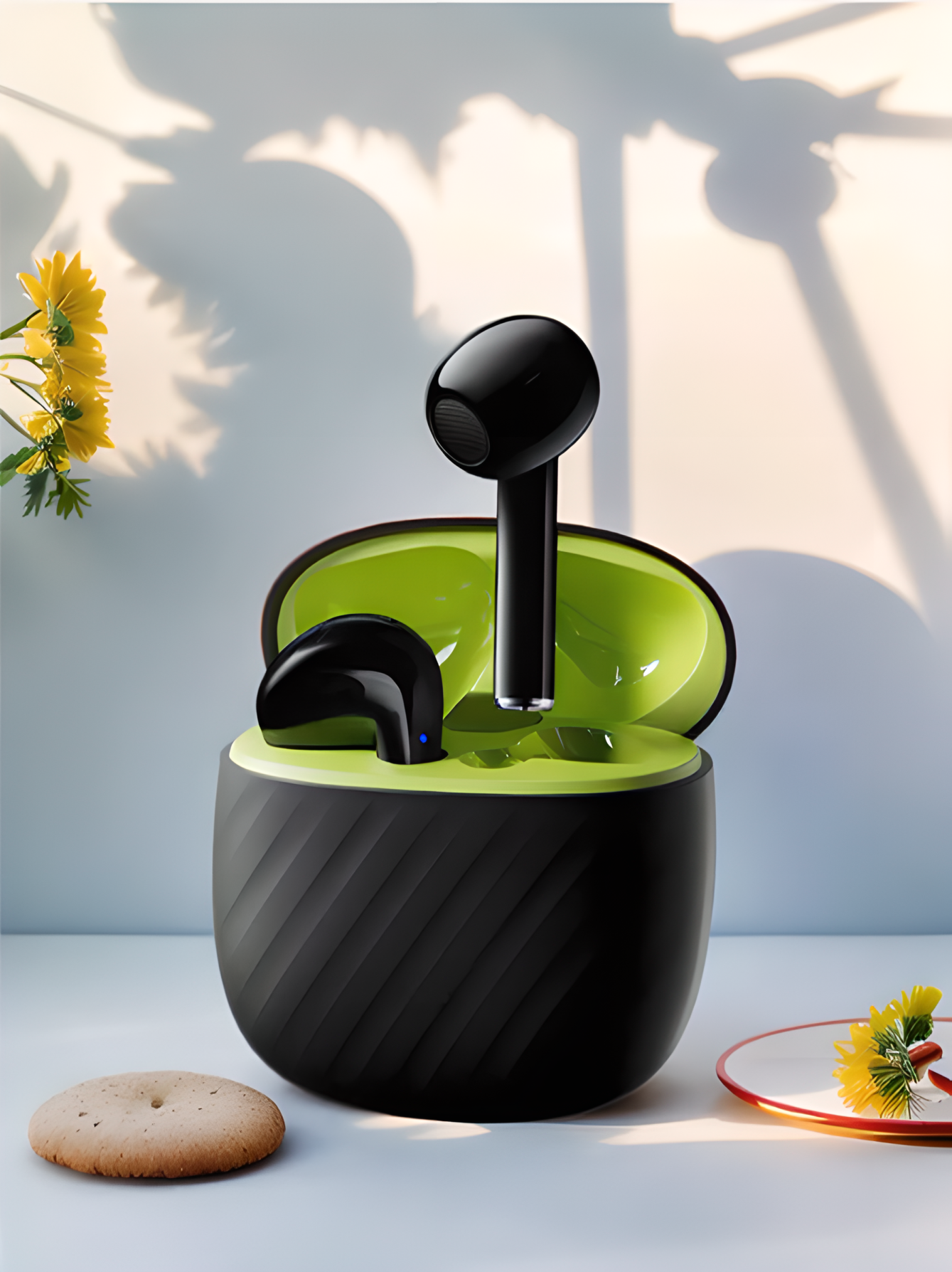 Wireless Earphones Dual Ear In Ear headphones Ultra Long Standby Running Bass Sports Earburds Music Headset With Mic: black