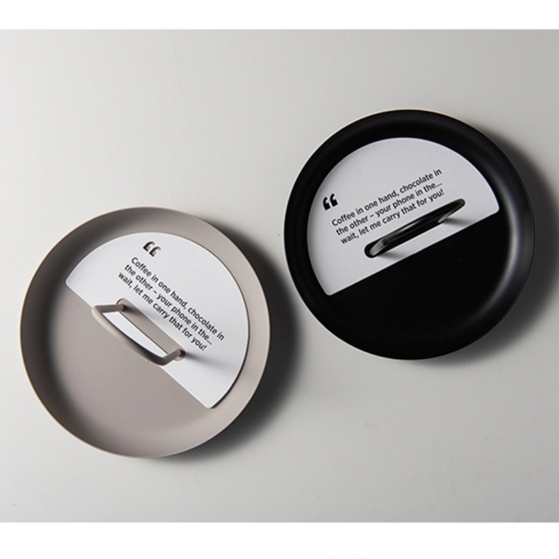 Plateau de rangement de bureau avec poignée, plateaux à bijoux ronds en plastique de style nordique, pour la Table de salon/cuisine, décoration de la maison