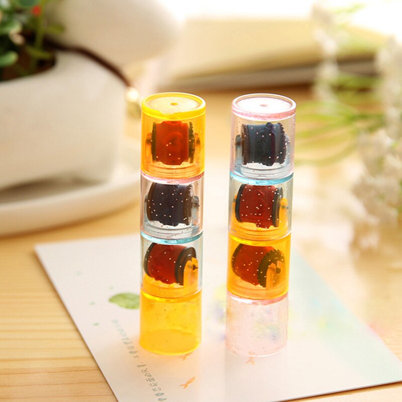 3Pcs/set sets of combined pen-shaped stamps DIY Stamp for Scrapbooking Combination Pens Inkpad Stamp Cycle Roller Stamp
