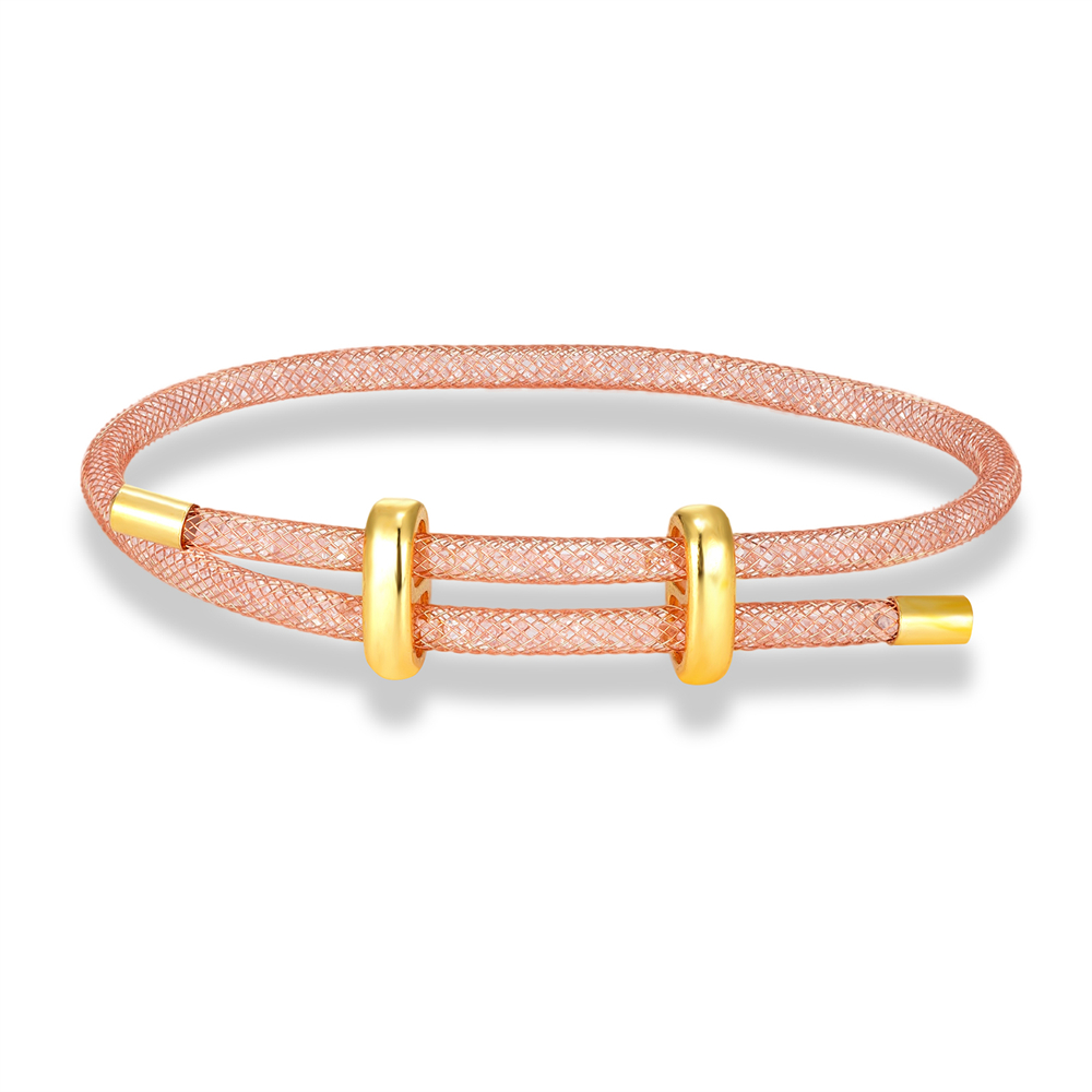 Mode Mesh Armband Mannen Vrouwen Charm Minimalistische Crystal Bangle Rvs Verstelbare Sieraden Creatieve Paar: Hot Stamping