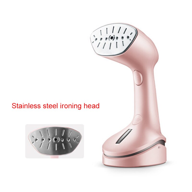 DMWD Portable Handheld Clothes Ironing Machine Mini 300ml Garment Steamer Travel Fabric Hanging Steaming Iron Dry Cloth Brush: Pink