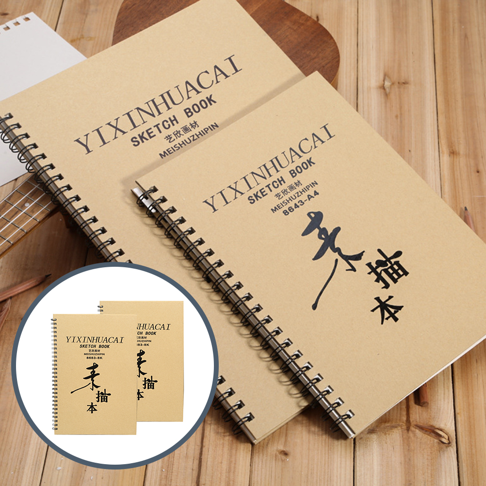 2Pcs Art Drawing Students Sketchbook Paper Painting Notepad Useful Drawing Book