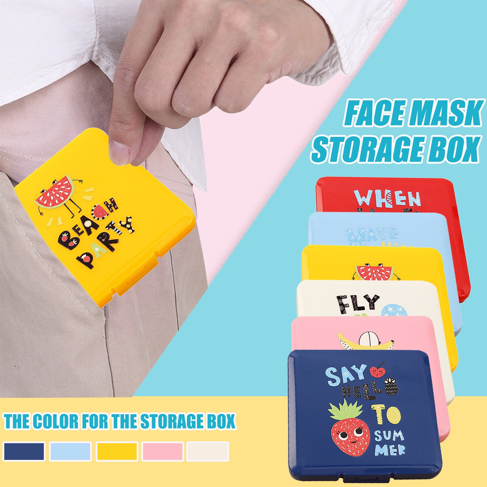 Gezichtsmasker Storage Case Leuke Portable Cartoon Gezichtsmasker Opbergtas Vervuiling Preventie Niet Inclusief Gezichtsmasker Make
