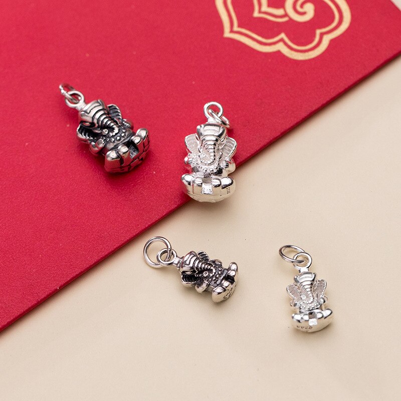 UQBing S925 Thai Argento Importa Del Pendente Dell'elefante Ciondola Pendenti E Ciondoli I Risultati Dei Monili Artigianali