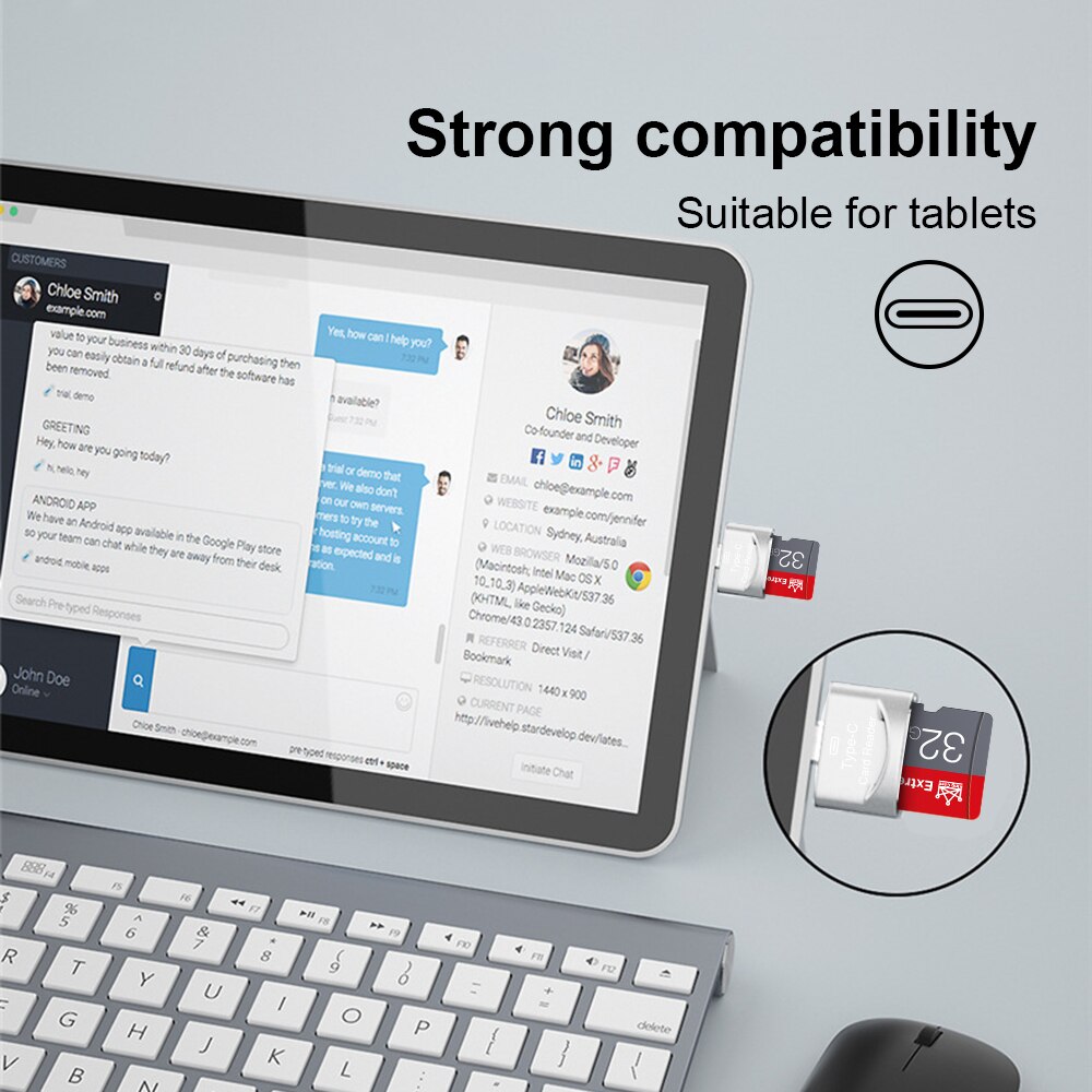 Micro Sd Kaartlezer Metalen Otg Adapter Usb Type C Tf Card Adapter Usb C Type Adapter Microsd Kaartlezer micro Sd Reader