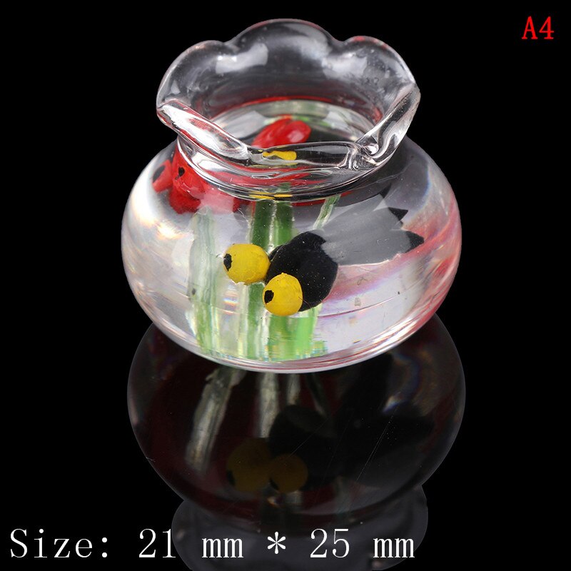 Glass Fish Tank Transparent Aquarium Dollhouse Home Ornaments Kids Toys Doll Toy Pretend Play Toys 1:12 Dollhouse Miniature: A4