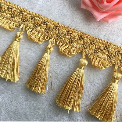 Aiboully 1m europese gordijnkant decoratieve accessoires hangende kralen kwast high-end woondecoratie gordijnaccessoires: Q