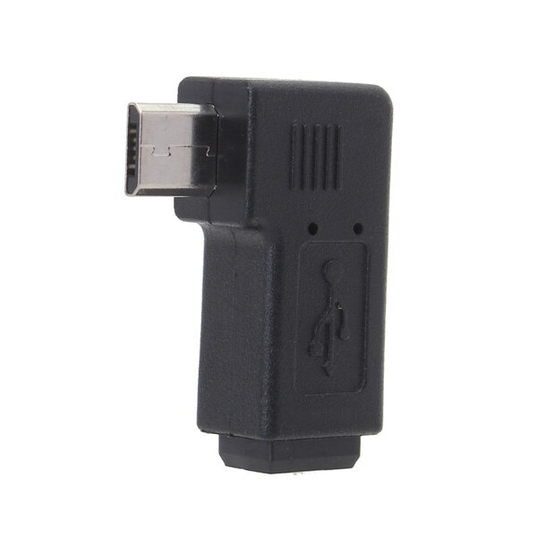 Mini USB conector hembra a Micro USB adaptador macho negro