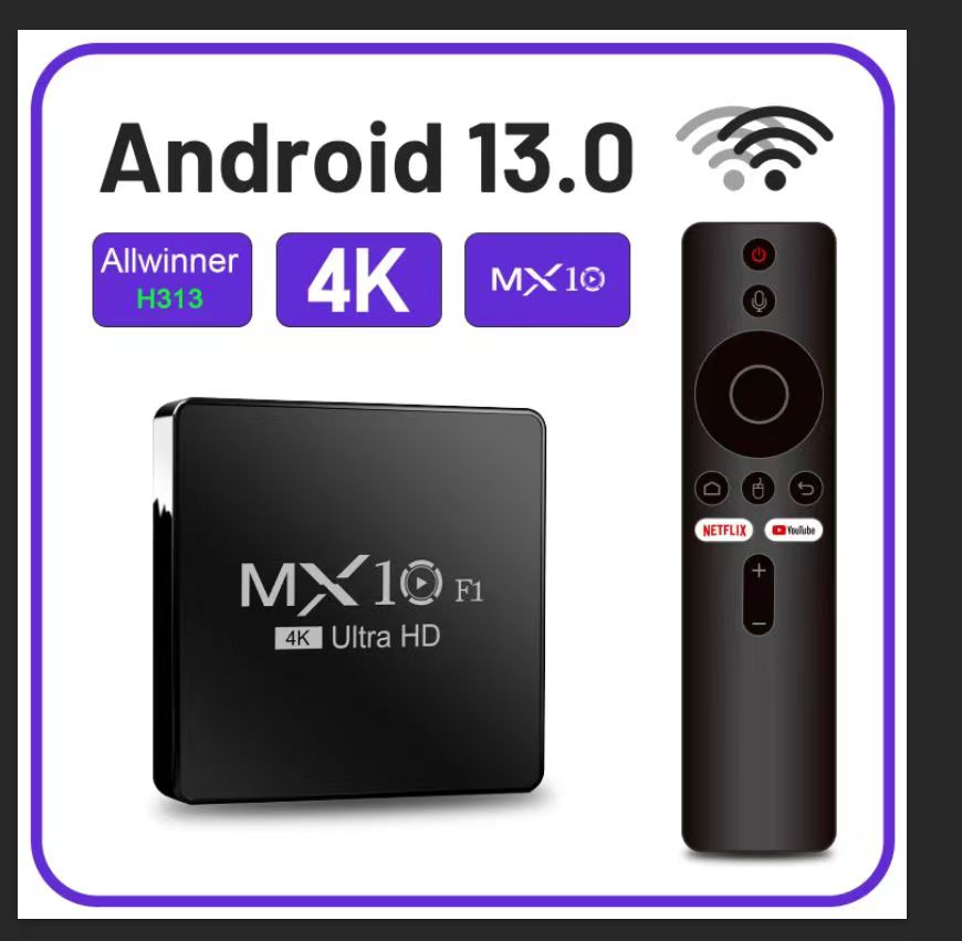 Android 13 Tvbox Tv Box M10-F1 With Bt Voice Remote Control Tvbox All Winner