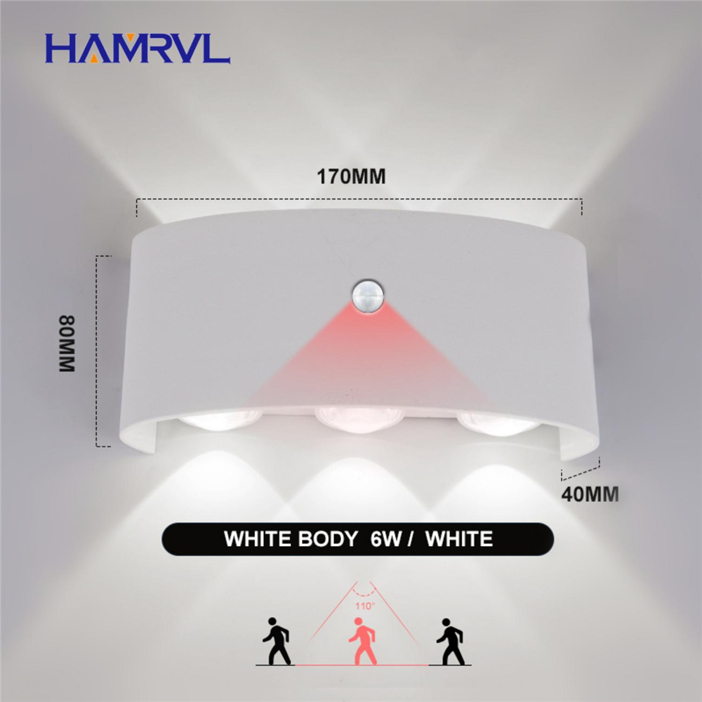 Outdoor Lighting LED PIR Motion Sensor Waterproof Wall Light 8W AC90-260V Modern Wall Lamp Garden Light Fixture Outside Building